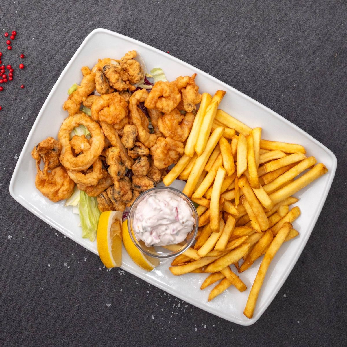 Platou fructe de mare fritto misto